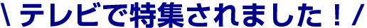 テレビで特集されました。